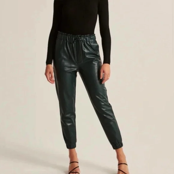 Abercrombie & Fitch Faux Leather Joggers - Picture 2 of 6